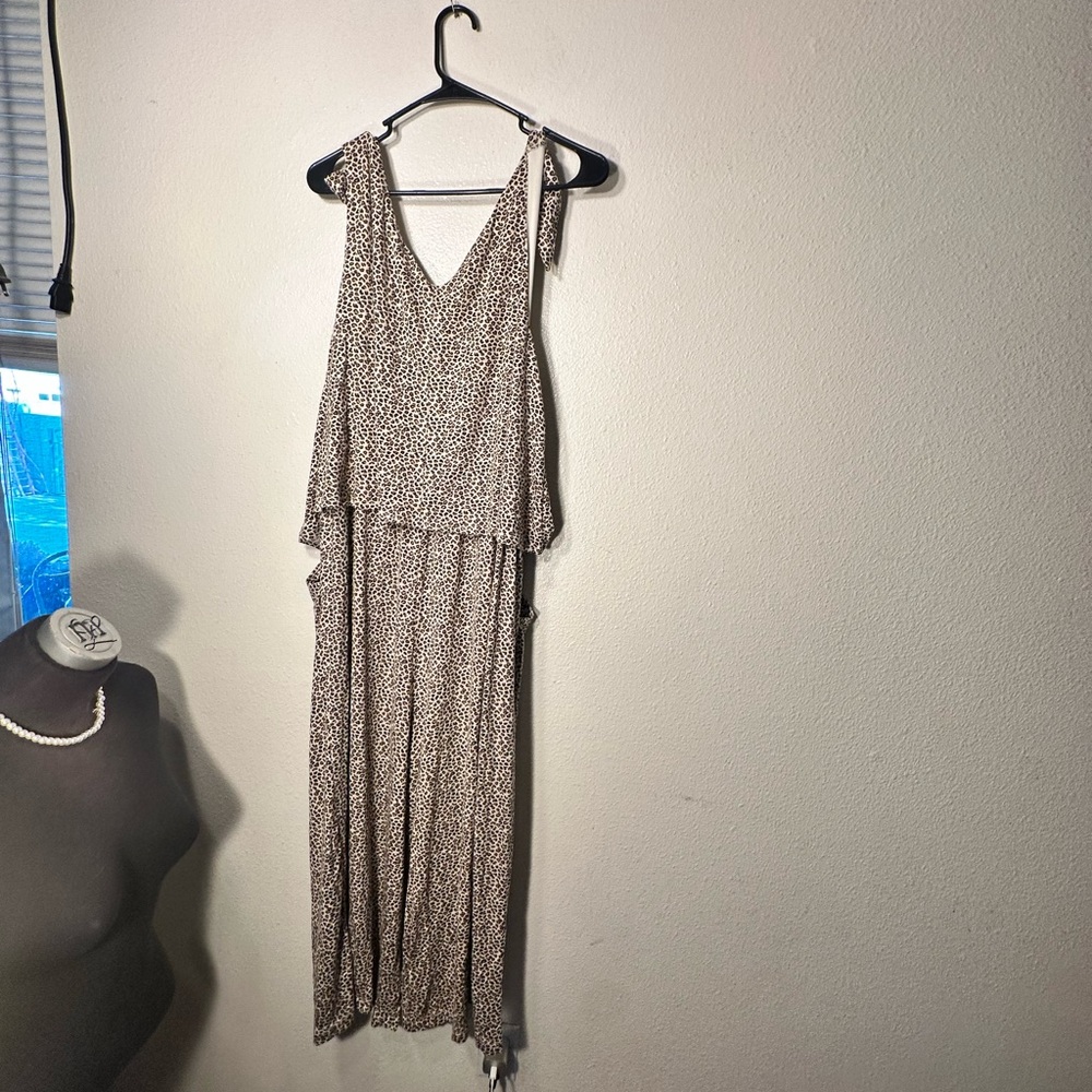 Nordstrom cheetah print jumpsuit crazy soft size xl